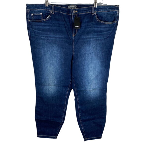 Torrid NWT Midfit Super Skinny Jean Super Soft Dark Wash Size 30 High Rise Blue - Picture 2 of 7
